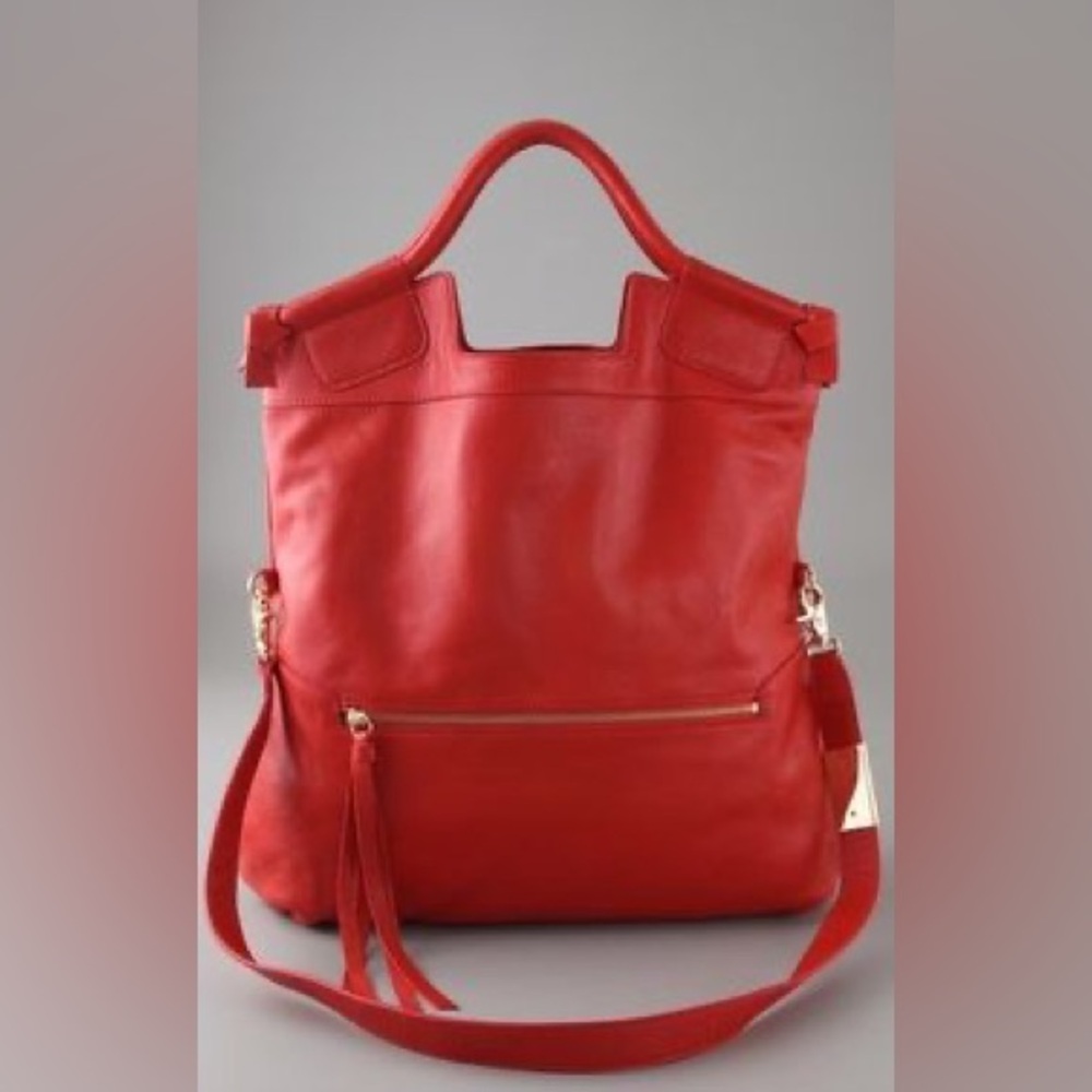 Foley + Corinna coral leather large cross body